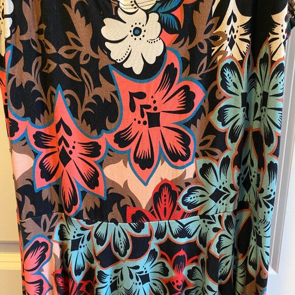 Saalam Colorful Vibrant Tank Midi Cotton Comfortable Dress Women's L - Picture 8 of 8